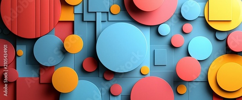 Colorful geometric shapes background; abstract design for website