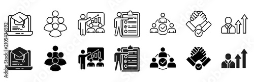 Trainee icon set. internship training and learning program vector illustration concept