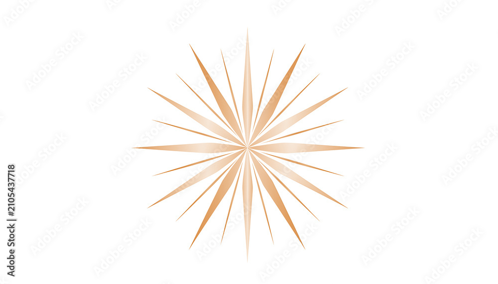 Obraz premium Abstract brown sunburst shape with metallic gradient, perfect for design accents and retro posters.