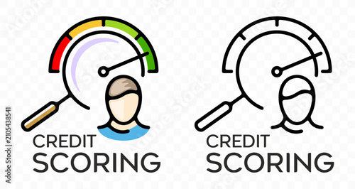 Credit scoring, finance, assessment and risk, graphic design. financial, rating, evaluation and analysis, vector design and illustration