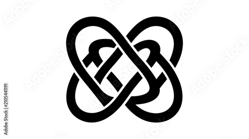 Bild auf Leinwand Abstract Celtic Peace Symbol 3D Vector Illustration with Gold Dollar Currency De