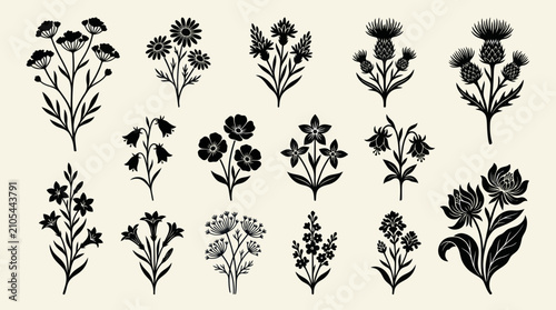 Foto Floral silhouettes collection