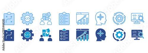 Tableau sur toile DevOps icon pack dual tone collection set