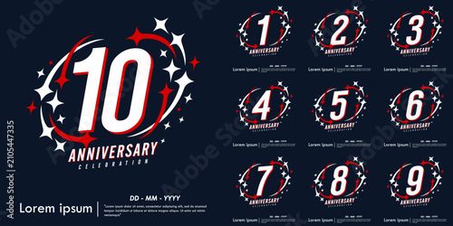 Bild auf Leinwand Set of 1st-10th years anniversary celebration emblem