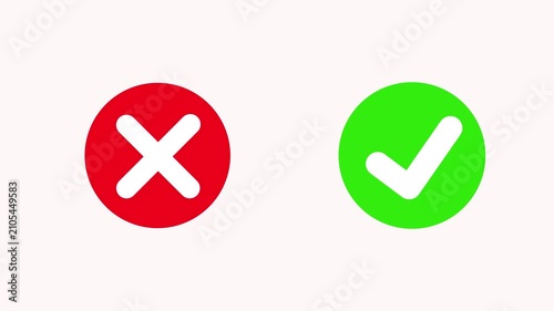 Success Check Mark and Error Cross Symbol Motion Graphic
