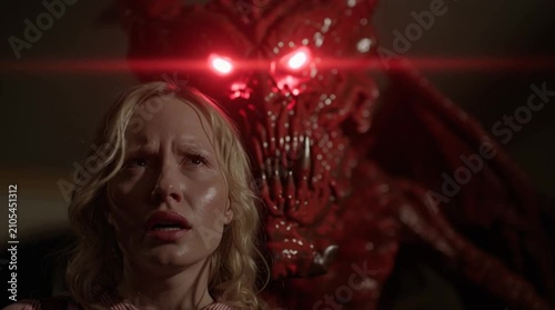 BFF with the monster: evil entity is her guardian. Halloween plot