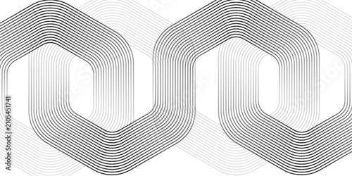 Photos Abstract background of white hexagons overlapping layers on bright space with line effect decoration