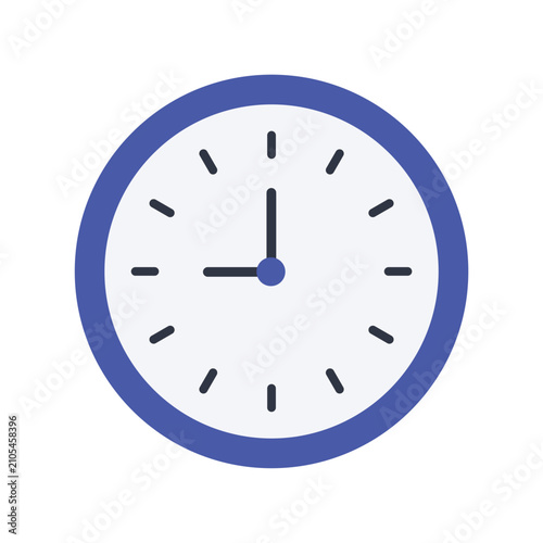 Analog Wall Clock Icon Vector Round Timepiece Design Isolated Vector