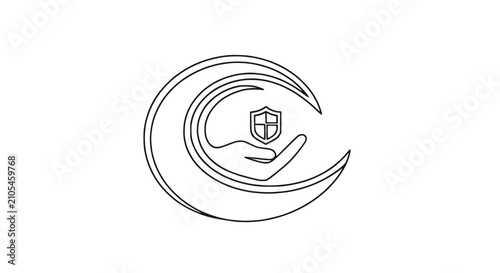 Konstfotografi Hand Protecting Shield Icon - Security, Safety, Protection, Care, Trust, Insuran