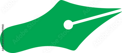 Quadro su tela A simple green fountain pen nib icon used for writing and drawing graphic design