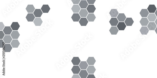 Tableau sur toile Hexagon mosaic background with soft silver shading