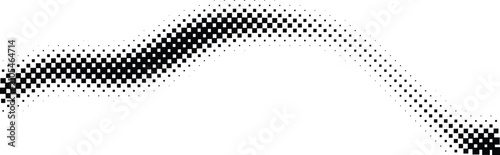 Black halftone wavy line isolated on a white background wave