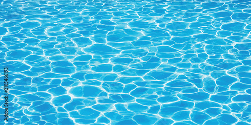 Foto Crystalline blue water pool surface background with swimming transparent backgro