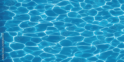 Obraz na płótnie Blue swimming pool water background with sun caustic patterns swimming sunlight