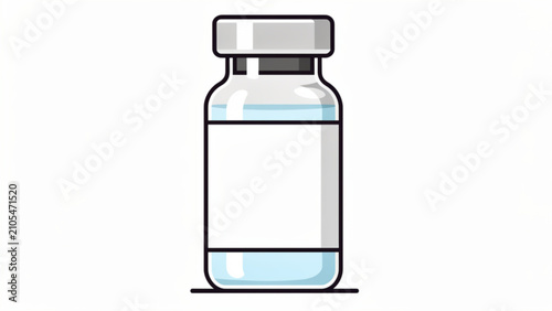 Medical vial with clear glass and blue liquid for healthcare laboratory use in medical environment healthcare setting