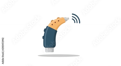 Modern Digital Hearing Aid Illustration for Hard of Hearing and Deafness Support Concept Healthcare Device