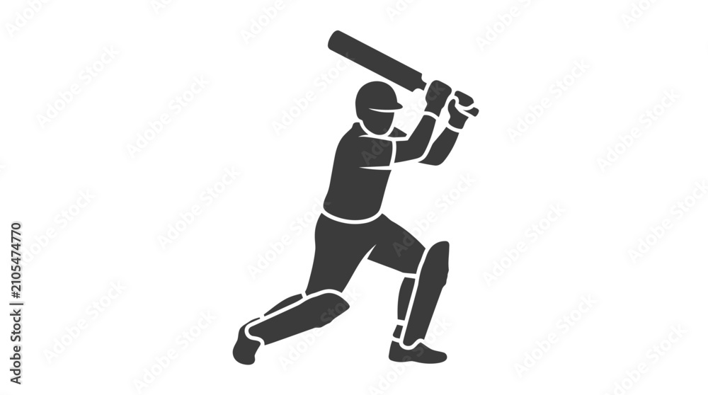 Photography Cricket player in action pose.