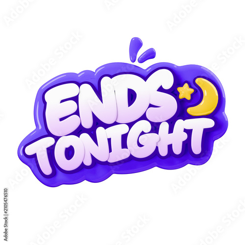 фотографія Ends tonight badges collection with text phrases for e-commerce marketing sales