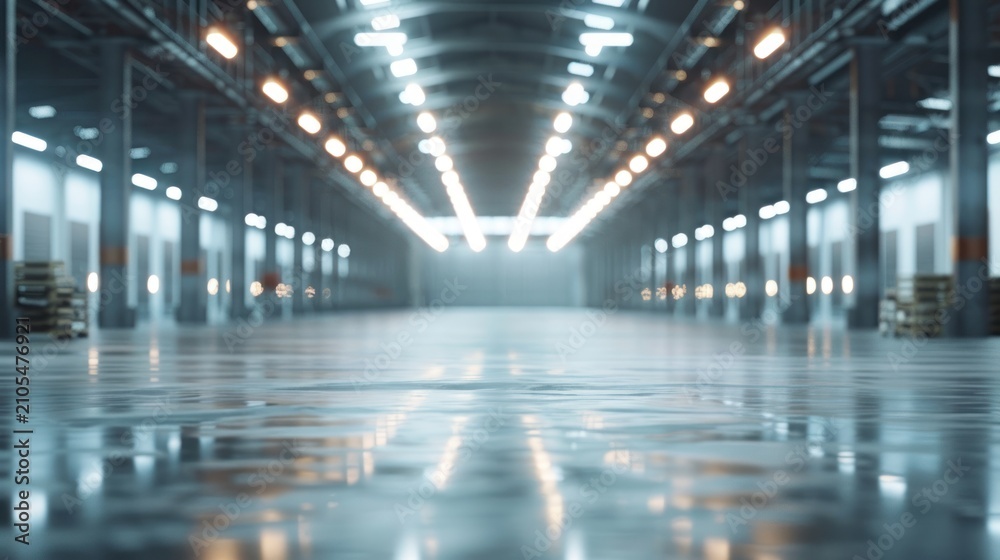 Fototapeta premium Empty industrial warehouse interior