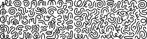 Quadro su tela Abstract doodle squiggles, bold wavy lines and swirls