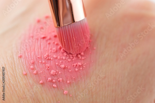 Skin irritation with red bumps and makeup brush