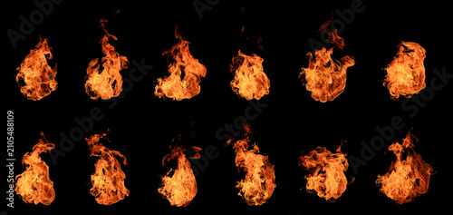 Obraz na płótnie abstract fire flame isolated black background. fire effect