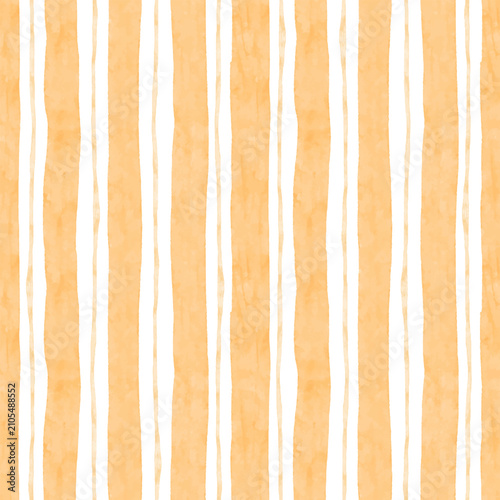 Hand painted autumn watercolor stripe seamless pattern in warm neutral color