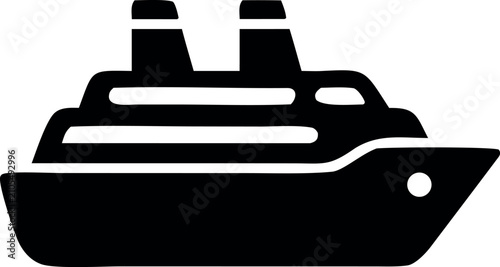 Tableau sur toile Cruise ship icon for sea travel, tourism and passenger transportation