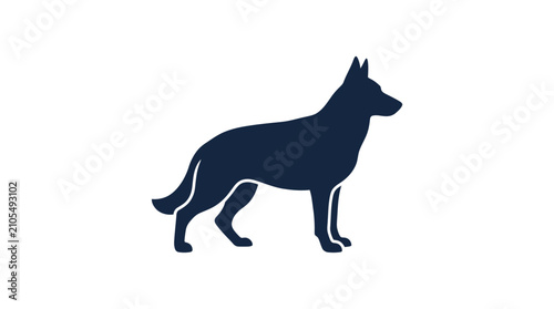 Fotografie Dog Silhouette Profile Side View.