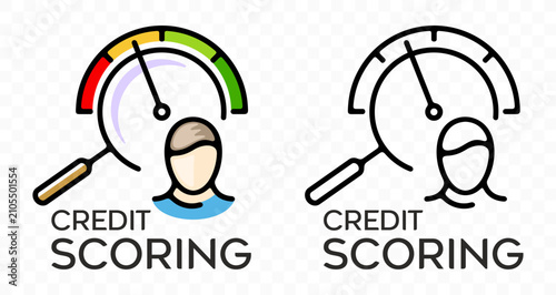 Credit scoring, finance, assessment and risk, graphic design. financial, rating, evaluation and analysis, vector design and illustration