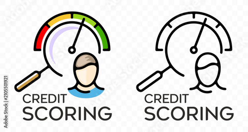 Credit scoring, finance, assessment and risk, graphic design. financial, rating, evaluation and analysis, vector design and illustration