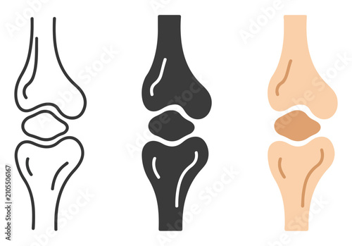 Bild auf Leinwand knee joint pain icon set