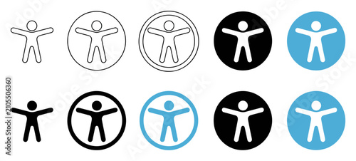 universal accessibility icon set vector