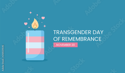 Obraz na płótnie Transgender day of remembrance candle illustration with pink, white, and blue st