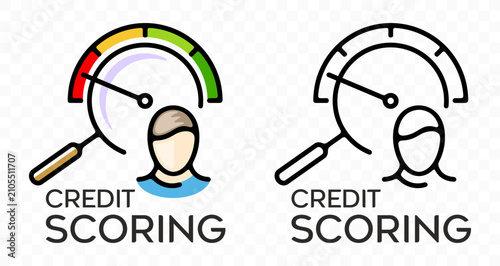 Credit scoring, finance, assessment and risk, graphic design. financial, rating, evaluation and analysis, vector design and illustration