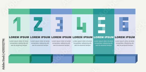 Photos Creative vertical banner timeline infographic design showing six numbered column