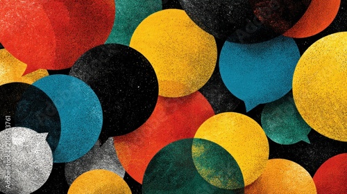 Colorful Paper Balloons with Speech Bubble Shapes in Bright Colors