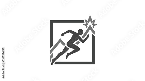 Tableau sur toile Runner in Motion with Star Burst.