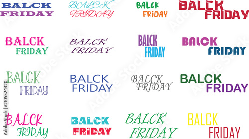 Obraz na płótnie Black friday text graphic design with color variations eye catching variations