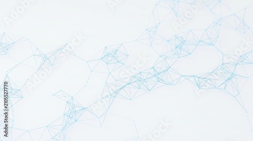 Abstract network connection illustration with light blue lines on white background