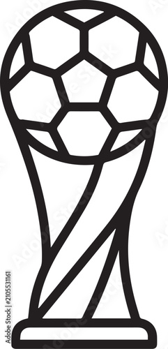 Soccer Trophy Line Art