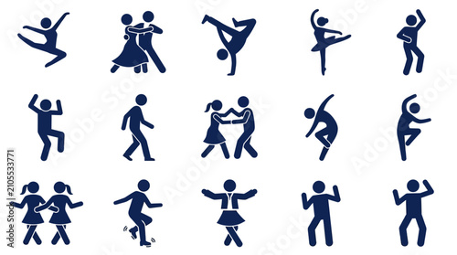 People dancing in various styles and poses