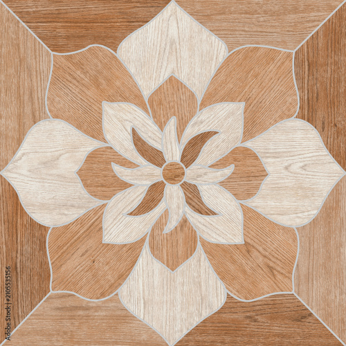 Wooden look beige and brown rectangular seamless ceramic tile, ceramic and wood abstract background texture pattern