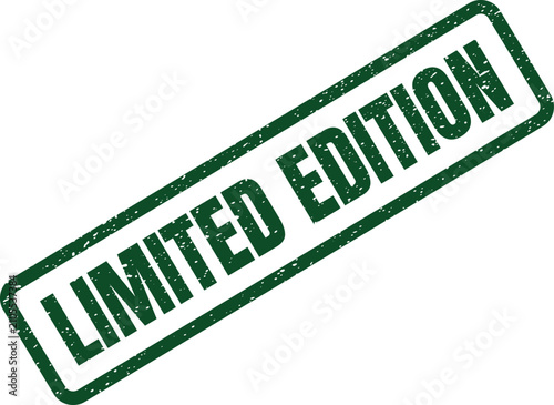 Foto Exclusive green limited edition stamp with grunge texture for rare products and