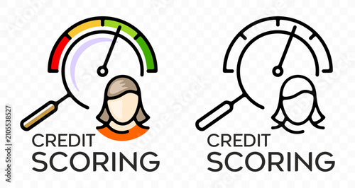 Credit scoring, finance, assessment and risk, graphic design. financial, rating, evaluation and analysis, vector design and illustration