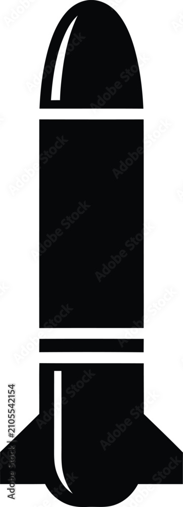 Obraz premium Silhouette design of a military missile or warhead rocket vector