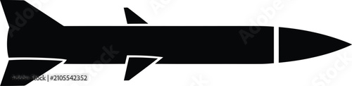 Foto Silhouette design of a military missile projectile weapon icon vector