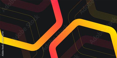 orange hexagon abstract background. Minimal geometric. Trendy gradient shape design. Modern futuristic graphic. Suit for banner, brochure, business. Vector