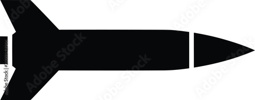 Silhouette design of a military tactical surface to air missile vector