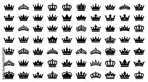 Quadro su tela Royal Crown Silhouette Mega Collection Featuring Luxury Queen Tiara King Coronet